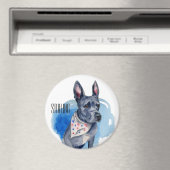 カスタマイズ可能なピットブルドッグブルーウォーター色 マグネット (インサイチュ (食洗機))