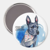 カスタマイズ可能なピットブルドッグブルーウォーター色 マグネット (正面/裏面)