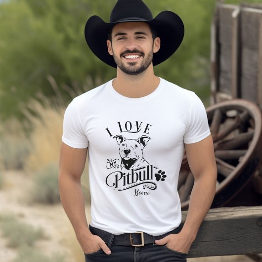 カスタマイズ可能なピットブルTシャツが大好き Tシャツ
