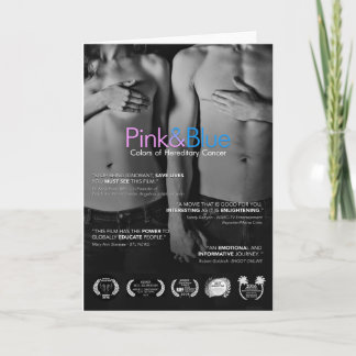 カスタマイズ可能なピンクとブルーのホリデーグリーティングカード シーズンカード