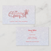 カスタマイズ可能なピンクと白のクリーニングの名刺 名刺 (正面/裏面)