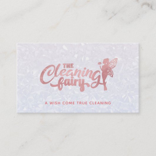 カスタマイズ可能なピンクと白のクリーニングの名刺 名刺 (正面)