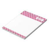 カスタマイズ可能なピンクと白の格子模様 ノートパッド (回転)