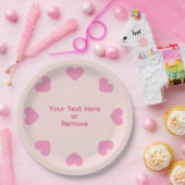 カスタマイズ可能なピンクのハート型紙皿 ペーパープレート (パーティー)