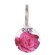 カスタマイズ可能なピンクのバラフローラロージー犬の猫名