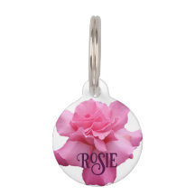 カスタマイズ可能なピンクのバラフローラロージー犬の猫名