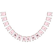 カスタマイズ可能なピンクのバンティングバナー – ようこそ バンティングフラッグ (全)