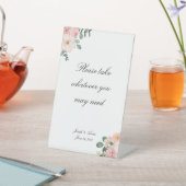 カスタマイズ可能なピンクのフローラバスルームの標識 台座サイン (インサイチュ)