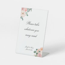 カスタマイズ可能なピンクのフローラバスルームの標識