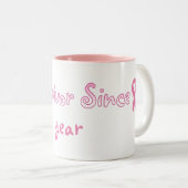 カスタマイズ可能なピンクのリボンのマグ ツートーンマグカップ (正面右)