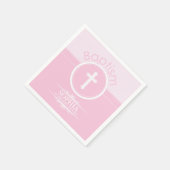 カスタマイズ可能なピンクの女の子の神のバプテスマ スタンダードカクテルナプキン (角)