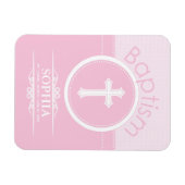 カスタマイズ可能なピンクの女の子の神のバプテスマ マグネット (横)