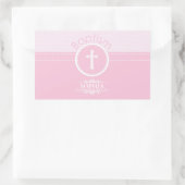 カスタマイズ可能なピンクの女の子の神のバプテスマ 長方形シール (バッグ)