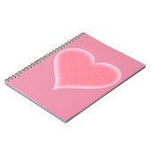 カスタマイズ可能なピンクの曖昧なハート ノートブック (左側)