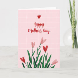 カスタマイズ可能なピンクの花の母の日カード シーズンカード