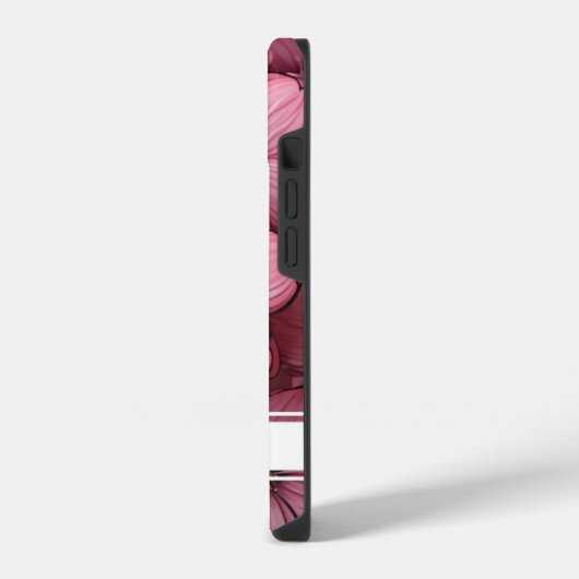 カスタマイズ可能なピンクの花フローラ iPhoneケース (左側面)
