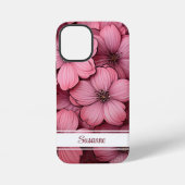 カスタマイズ可能なピンクの花フローラiPhone 12ケース iPhoneケース (裏面)