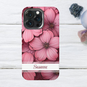 カスタマイズ可能なピンクの花フローラiPhone 13ケース iPhone 13 Proケース