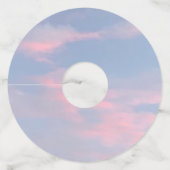 カスタマイズ可能なピンクの雲 ワイングラスタグ (裏面)