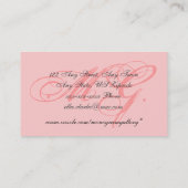 カスタマイズ可能なピンクの黒いモノグラムの名刺 名刺 (裏面)