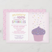 カスタマイズ可能なピンクカップケーキベビー散布招待状 招待状 (正面/裏面)