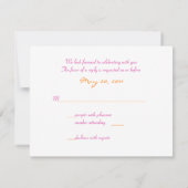 カスタマイズ可能なピンクガーベラデイジー応答カード 出欠カード (裏面)