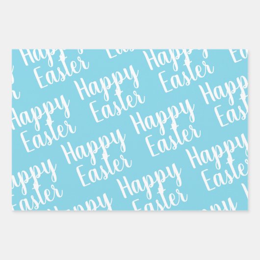カスタマイズ可能なピンクグリーンブルーハッピーイースター ラッピングペーパーシート (正面2)