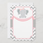 カスタマイズ可能なピンクグレーベビーガールシャワー招待状 招待状 (裏面)