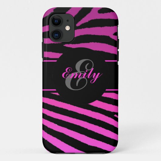 カスタマイズ可能なピンクゼブラストライプiphone 5ケース Case-Mate iPhoneケース (裏面)
