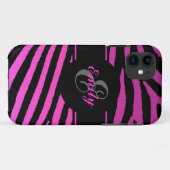 カスタマイズ可能なピンクゼブラストライプiphone 5ケース Case-Mate iPhoneケース (裏面(横))