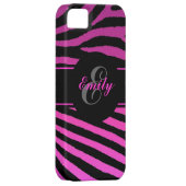 カスタマイズ可能なピンクゼブラストライプiphone 5ケース Case-Mate iPhoneケース (裏面/右)