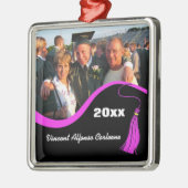 カスタマイズ可能なピンクタッセルの卒業オーナメント メタルオーナメント (左)