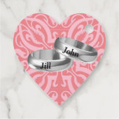 カスタマイズ可能なピンクダマスク フェイバータグ (裏面)