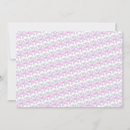 カスタマイズ可能なピンクティアラ写真誕生日招待状 招待状 (裏面)