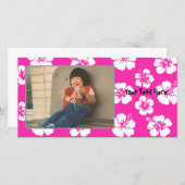 カスタマイズ可能なピンクハイビスカスフォトカード (正面/裏面)