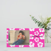 カスタマイズ可能なピンクハイビスカスフォトカード (スタンド正面)