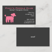 カスタマイズ可能なピンクプードル文字 名刺 (正面/裏面)