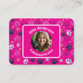 カスタマイズ可能なピンクペットシッターの名刺 名刺 (正面)