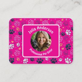 カスタマイズ可能なピンクペットシッターの名刺 名刺