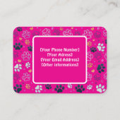 カスタマイズ可能なピンクペットシッターの名刺 名刺 (裏面)