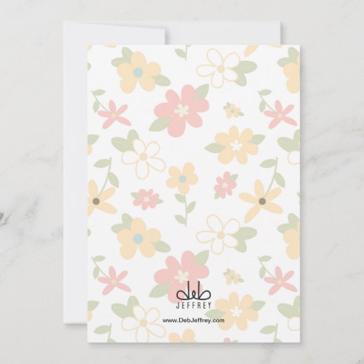 カスタマイズ可能なピンクリトルラマベビーシャワー招待状 招待状 (裏面)