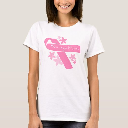 カスタマイズ可能なピンクリボン Tシャツ (正面)