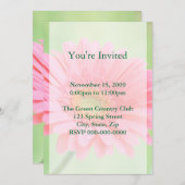 カスタマイズ可能なピンク色のガーベラデイジー招待状 招待状 (正面/裏面)