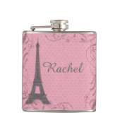 カスタマイズ可能なピンク色のグレーエッフェルタワーフラスコ フラスク (正面)