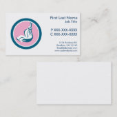 カスタマイズ可能なピンク色のモップ清掃名刺 名刺 (正面/裏面)