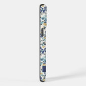 カスタマイズ可能なピンク色の花ホワイトフローラ iPhoneケース (右側面)