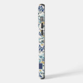 カスタマイズ可能なピンク色の花ホワイトフローラ iPhoneケース (左側面)