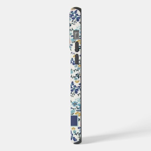 カスタマイズ可能なピンク色の花ホワイトフローラ iPhoneケース (左側面)