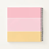 カスタマイズ可能なピンク バニラ イエロー ストライプ テンプレート ノートブック (裏面)