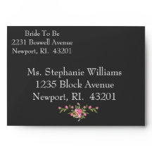 カスタマイズ可能なピンク/ブラックフローラブライダルシャワー